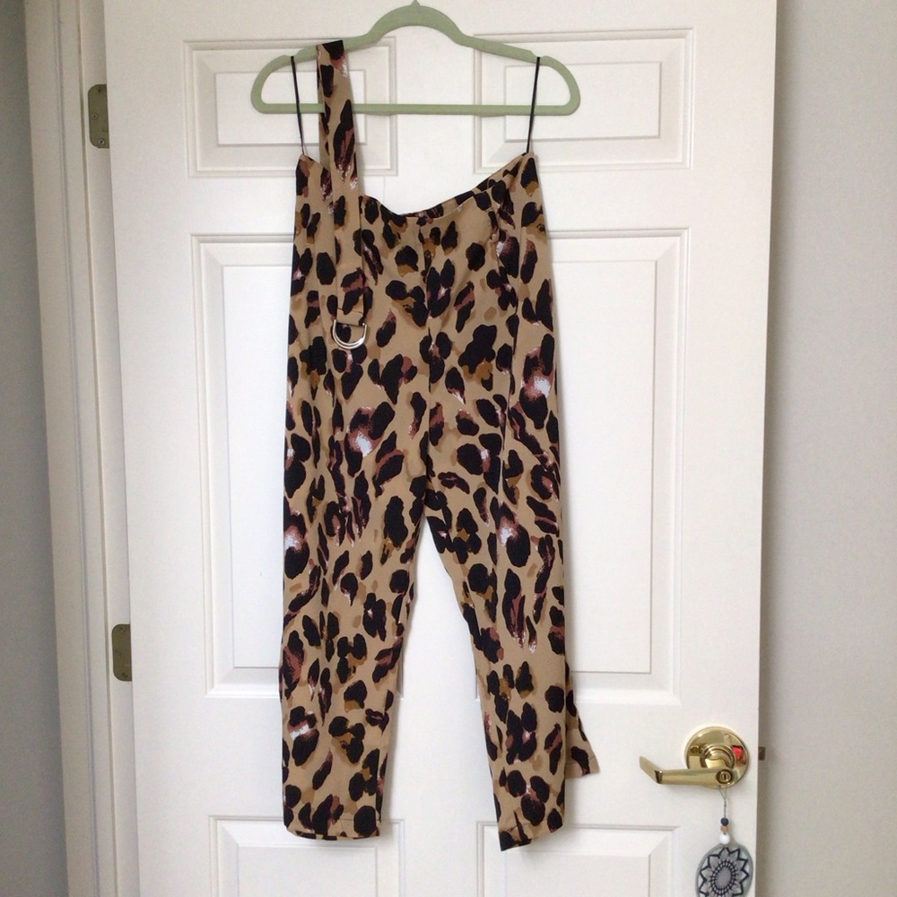 DONATED - Leopard Print Satin Cutlotte Pants with Belt